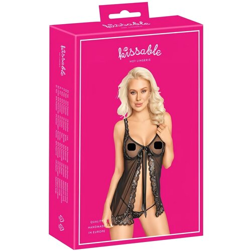 Kissable babydoll otvorena traka (crna) Cijene