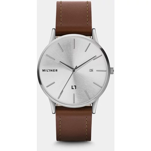 MILLNER Men's watch with brown leatherette belt Rodney