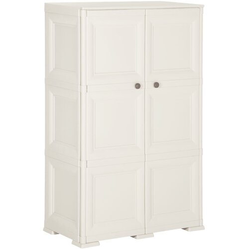 vidaXL Plastična omarica 79x43x125 cm izgled lesa bela Cene