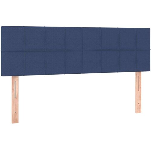 VidaXL Krevet s oprugama i madracem plavi 140x200 cm od tkanine Slike