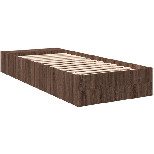  Okvir za krevet smeđi hrast 90 x 200 cm od konstruiranog drva Slike