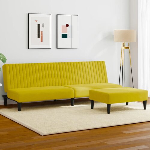  2-dijelni set sofa žuti baršunasti Cijene