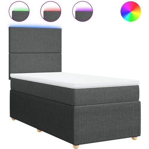 Maison Chic Box spring postelja - Vzmetna postelja z vzmetnico temno siva 100x200 cm blago SL4740, (21908703) Cene