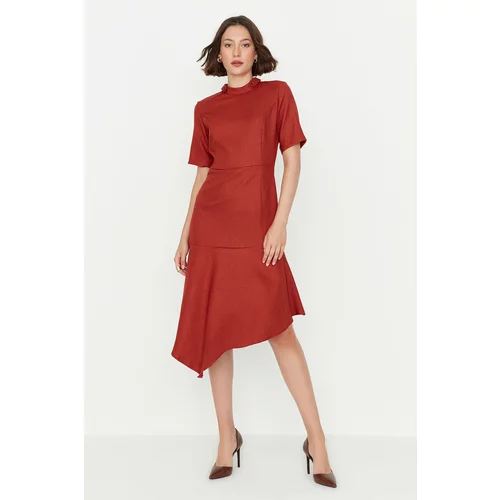 Trendyol Red Belted Asymmetrical Dress