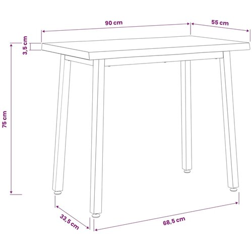  90 x 55 x 75 cm Čvrsto drvo akacije Bijela i crna Pravokutni - Bijela i crna 90 x 55 x 75 cm Živi rub Slike