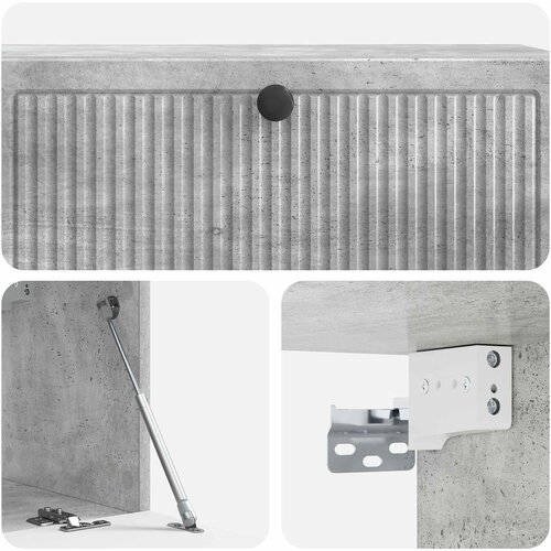  ormar za zid Betonska siva 98 x 31 x 30 cm Konstruirano drvo Slike