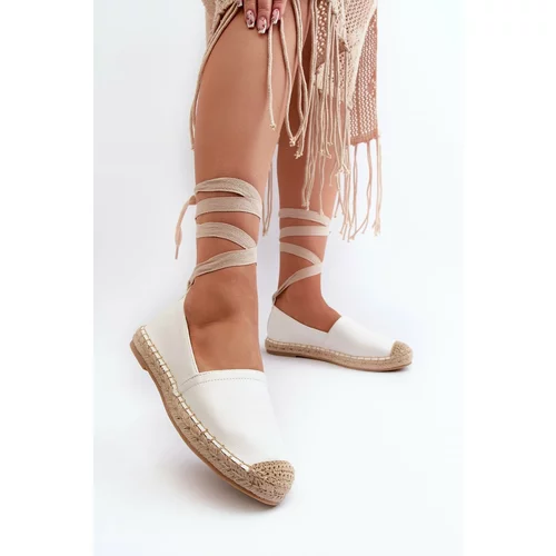 Kesi Knotted espadrilles made of eco leather white Ismanne