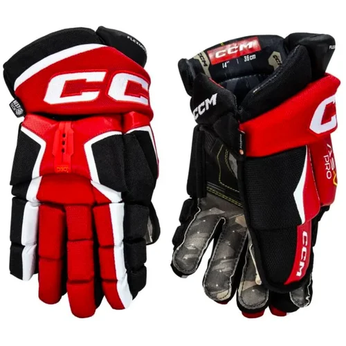 CCM Tacks AS-V PRO Black/Red/White Senior 15 inch hockey gloves