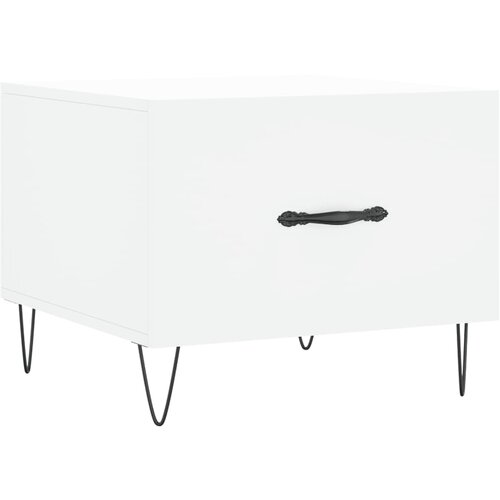 Maison Chic Klubska mizica - kavna mizica - Nizka mizica bela 50x50x40 cm inženirski les, (21754681) Cene