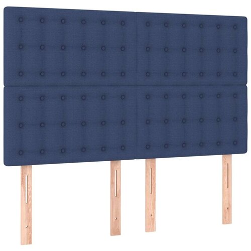  Krevet box spring s madracem LED plavi 140x200 cm od tkanine Slike