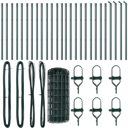 VidaXL Euro Ograda s 13 Stabala 0.6x50 m Galvanizirani Čelik Zelena Slike