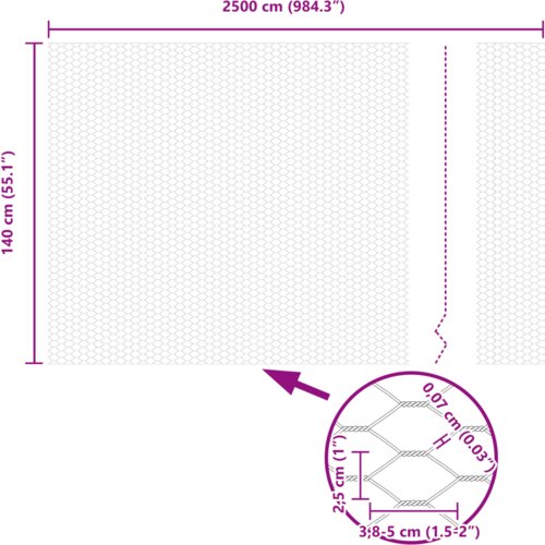 VidaXL Heksagonalna ograda zelena 1.4x25 m čelik Slike