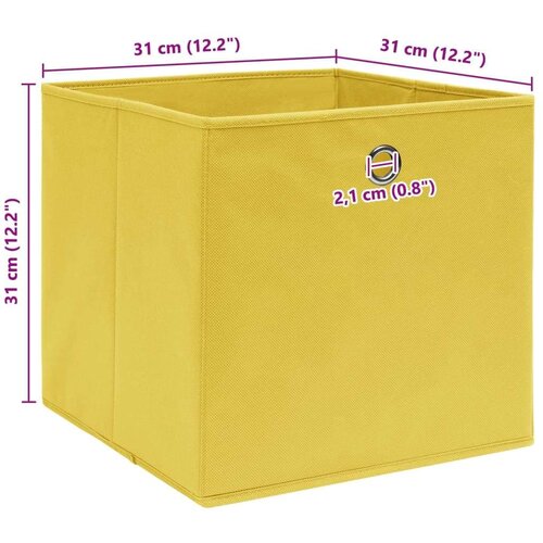 VidaXL Kutije za pohranu 10 kom žute 32 x 32 x 32 cm od tkanine Slike