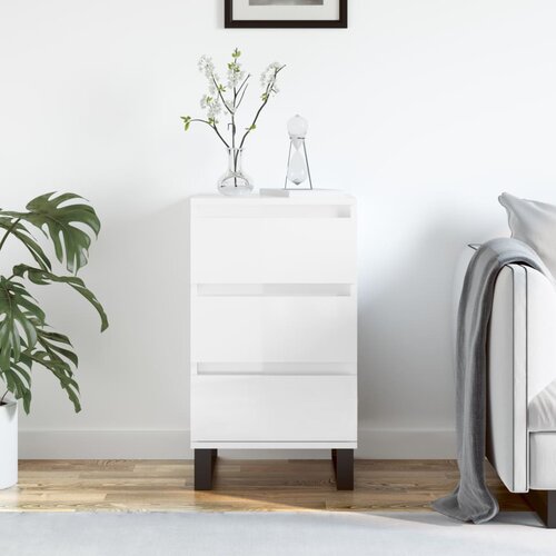 VidaXL Komoda visok sijaj bela 40x35x70 cm inženirski les Slike