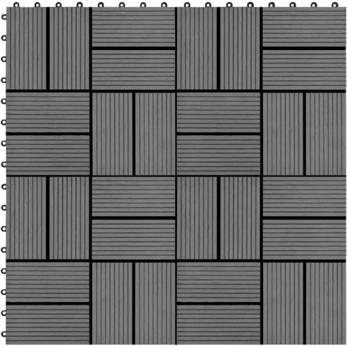 vidaXL pločice za trijem 11 kom WPC 30 x 30 cm 1 m² sive