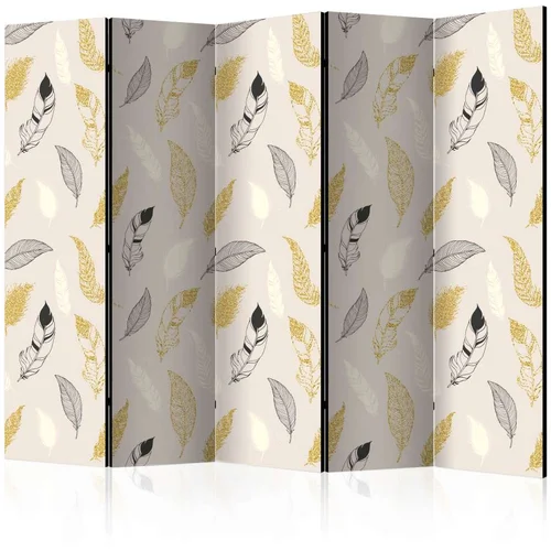  Paravan u 5 dijelova - Golden Feathers II [Room Dividers] 225x172