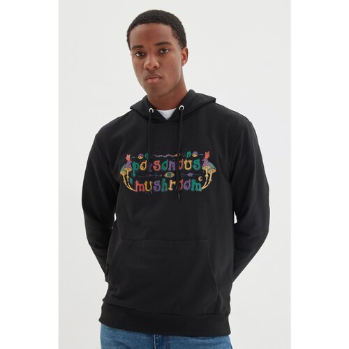 Trendyol Black Men Regular Fit Long Sleeve Hooded Printed Sweatshirt Slike