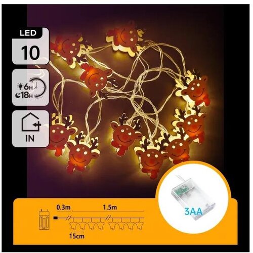 Aigostar LED lanac 10xLED/3xAA 1,5m topla bela sob Cene