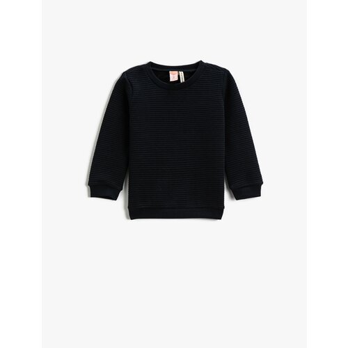Koton Basic Textured Basic Sweatshirt Crew Neck Long Sleeved. Slike