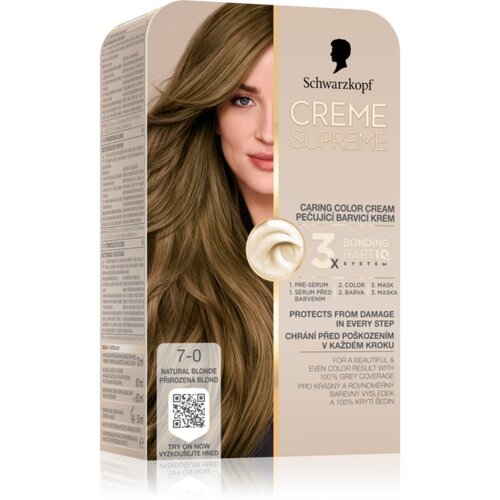 Schwarzkopf Creme Supreme permanentna barva za lase odtenek 7-0 Natural Blonde 60 ml Cene