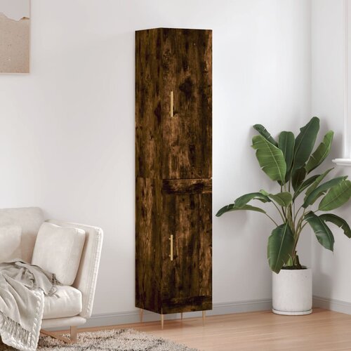 VidaXL Visoka omara dimljeni hrast 34,5x34x180 cm inženirski les Slike