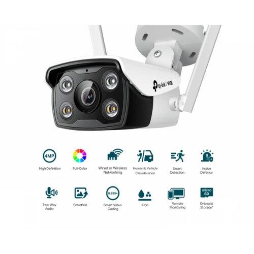 Tp-link Kamera za video nadzor Vigi C340-W Bullet kamera, WiFi Full-Colour, 4mm, IR30m, Bela Cene