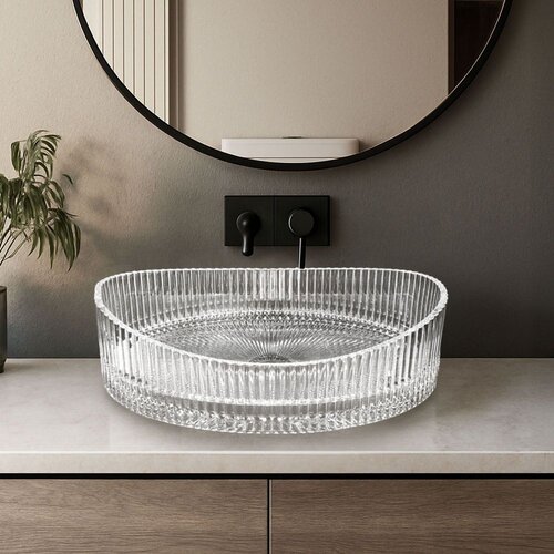 REA Bath Umivalnik na podstavku Harper Transparent Slike