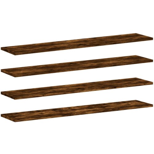  Zidne police 4 kom boja hrasta 100x20x1,5 cm konstruirano drvo Slike