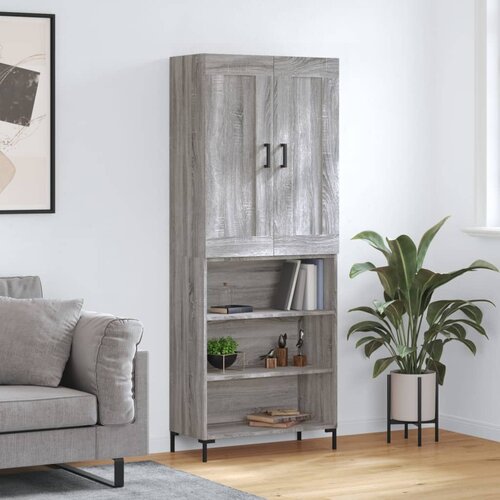  Visoka komoda siva sonome 69,5x34x180 cm od konstruiranog drva Slike