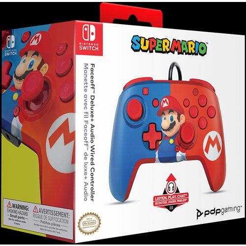 Pdp gamepad nintendo switch faceoff deluxe controller + audio mario Cene
