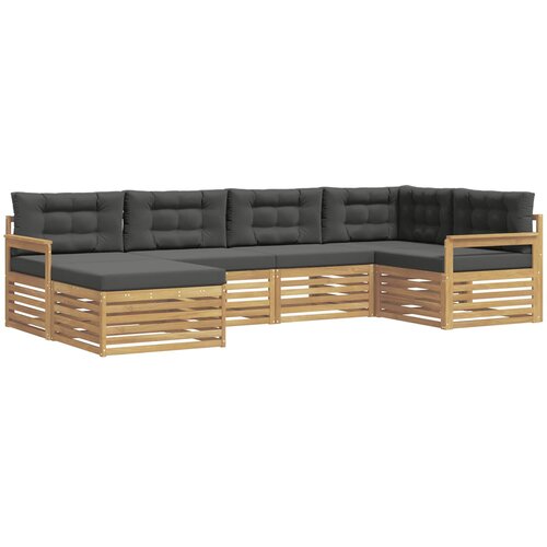 vidaXL Zunanja garnitura za sedenje 6 pcs Bela in antracit Poliester, (5000282151) Cene