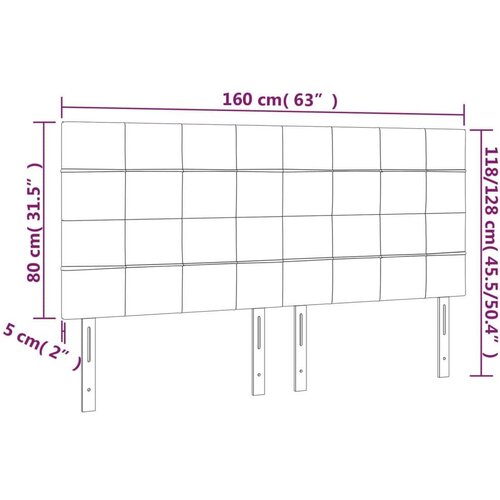  Uzglavlja 4 kom crni 80x5x78/88 cm od tkanine Slike