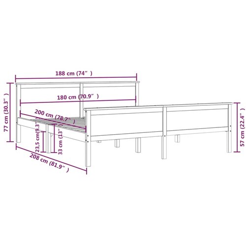  Okvir za krevet od masivne borovine 180 x 200 cm Slike