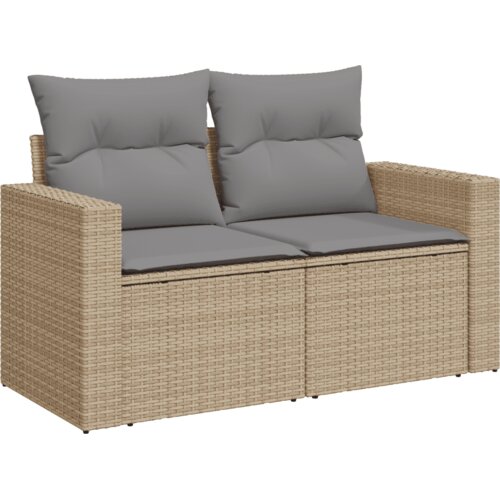  6-dijelni set vrtnih sofa s jastucima bež od poliratana 65.5 x 62 x 69 cm Slike