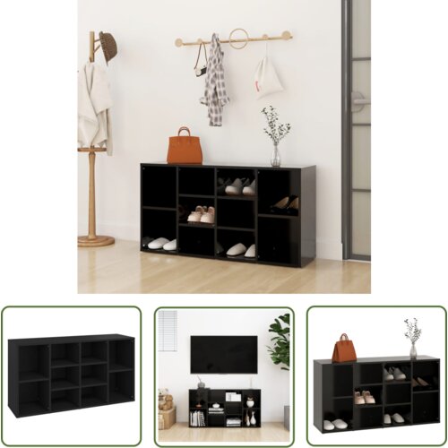 The Living Store Klop za shranjevanje čevljev črna 103x30x54,5 cm iverna plošča - Klop Za Čevlje, (21744498) Cene