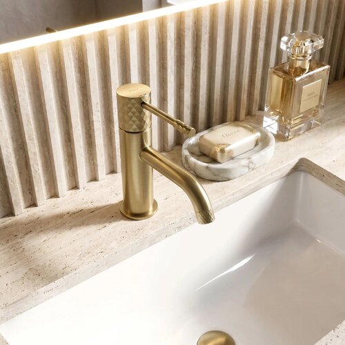 Rea Me&scaron;alnik za umivalnik Lungo Diamond Brush Gold Low Cene