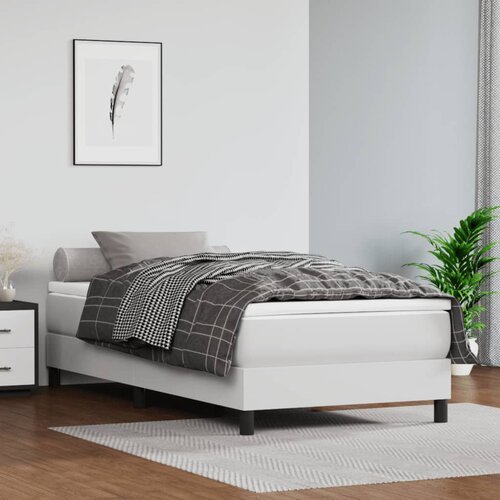  Okvir za krevet s oprugom bijela 100x200 cm od umjetne kože Cene