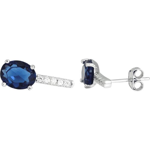 J&B Jewelry J&amp;B Jewellery 925 Srebrne minđuše na šrafić 00025-Blue Cene