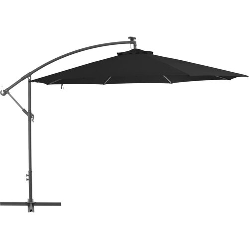 VidaXL Previsni senčnik z aluminijastim drogom 350 cm črn Slike
