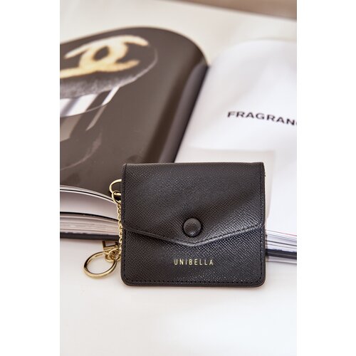  Card Holder With Golden Keychain Eco Leather Black Iritinme Slike