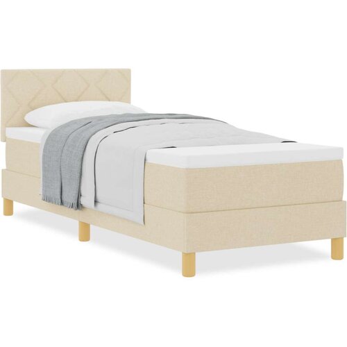 VidaXL Krevet s podnicom s madracem krem 80x200 cm tkanina Slike