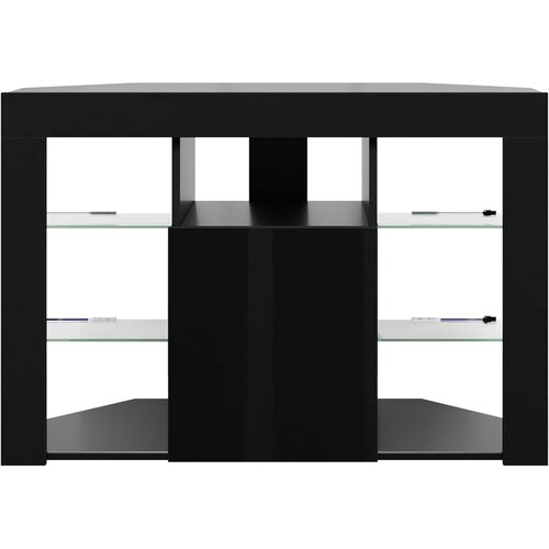  Kotni LED TV ormar 100x40x68cm Crna Konstruirano drvo Slike