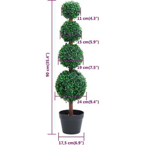  Umjetni &amp;scaron;im&amp;scaron;ir u obliku kugle s posudom zeleni 90 cm Slike