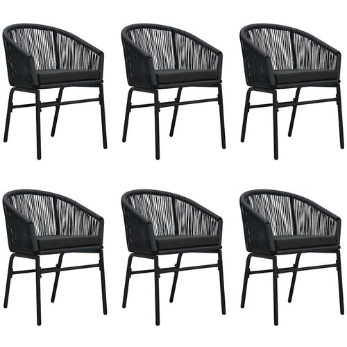  7-dijelni vrtni blagovaonski set crni Crna Dužina stola 140 cm Slike