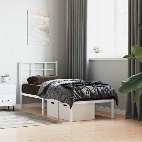 Metalni okvir za krevet s uzglavljem bijeli 80x200 cm Cijene