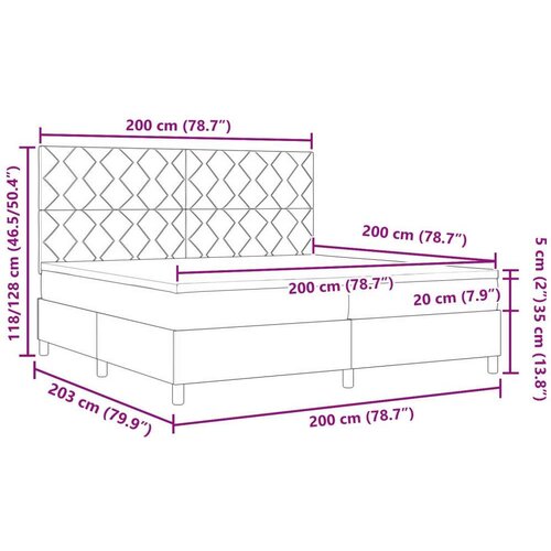 vidaXL Postelja s vzmetjo z vzmetnico Črna 200x200 cm Žamet, (22083347) Cene