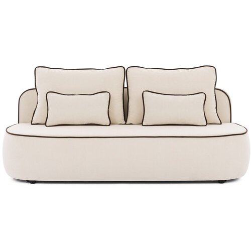 Ropez Smeđa/krem bar&amp;scaron;unasti sklopiva/s prostorom za odlaganje sofa 210 cm Saga &amp;ndash; Slike
