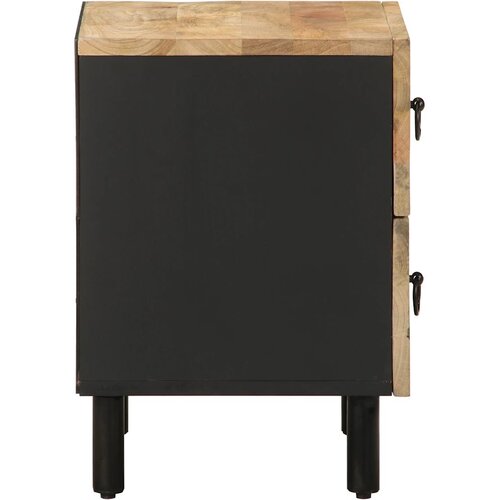 Krevetni ormarići 2 kom crni 40x33,5x46cm puno grubo drvo mango Slike