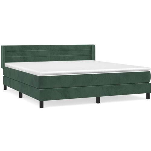 Maison Chic Box spring postelja - Vzmetna postelja z vzmetnico temno zelena 160x200 cm žamet SL3093, (21905194) Cene