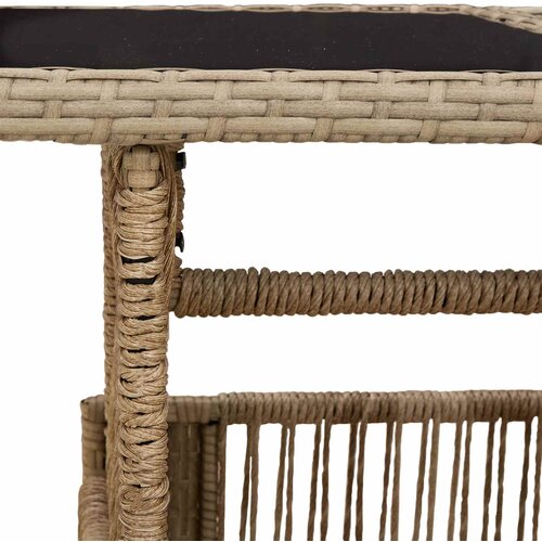  Stol za vrt 100 x 55 x 37 cm PE Rattan i Staklo Slike